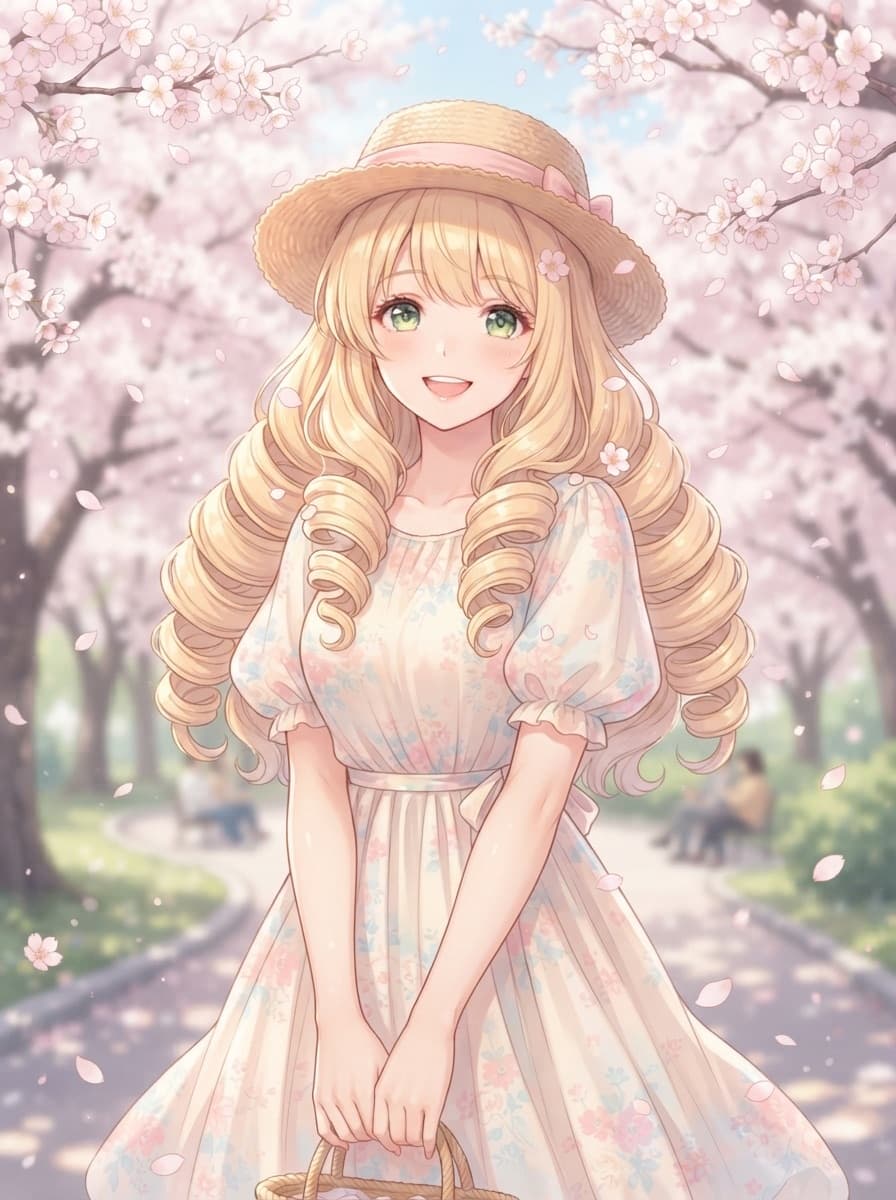 blonde princess curls waifu