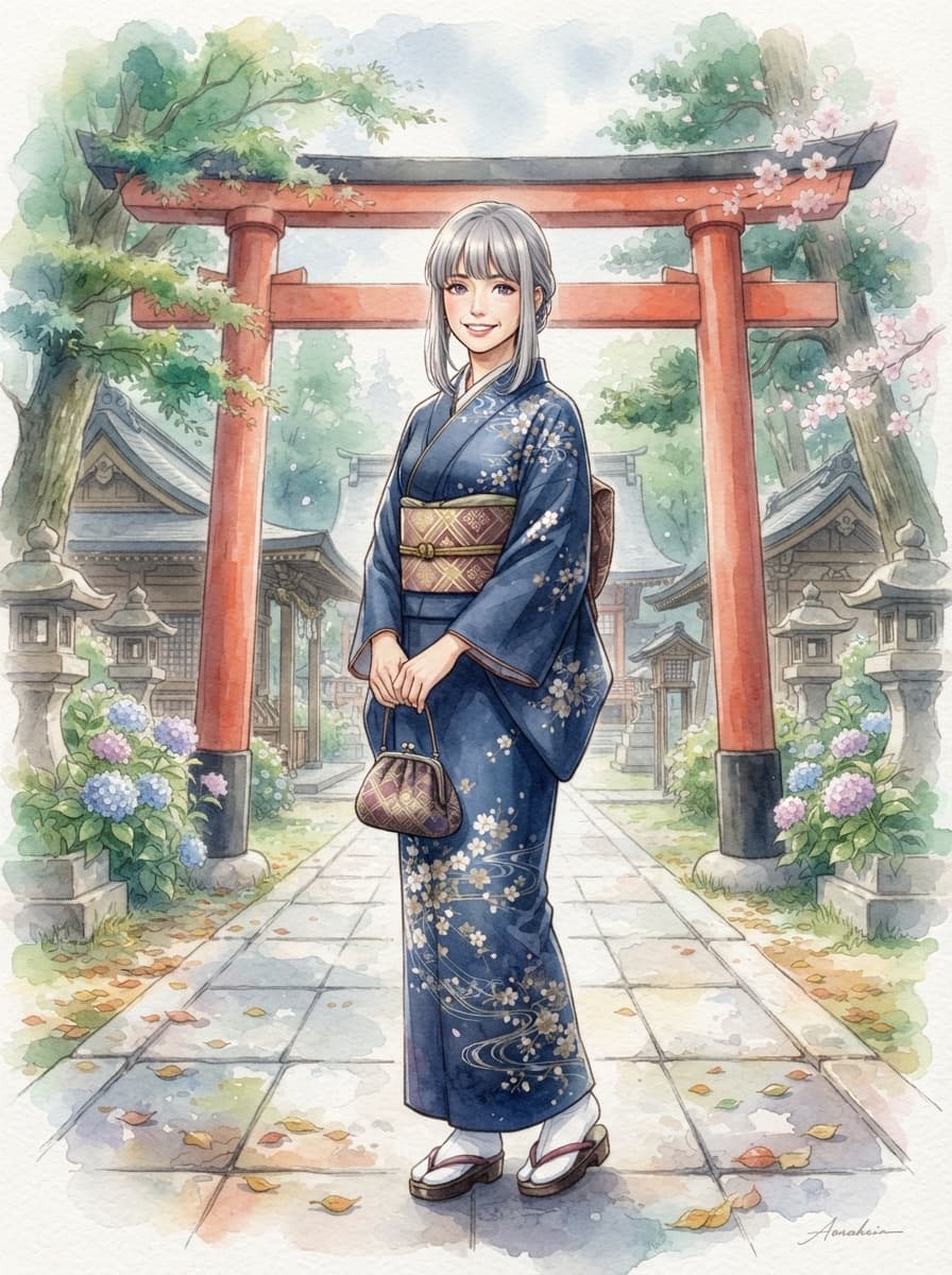 silver hime kimono waifu